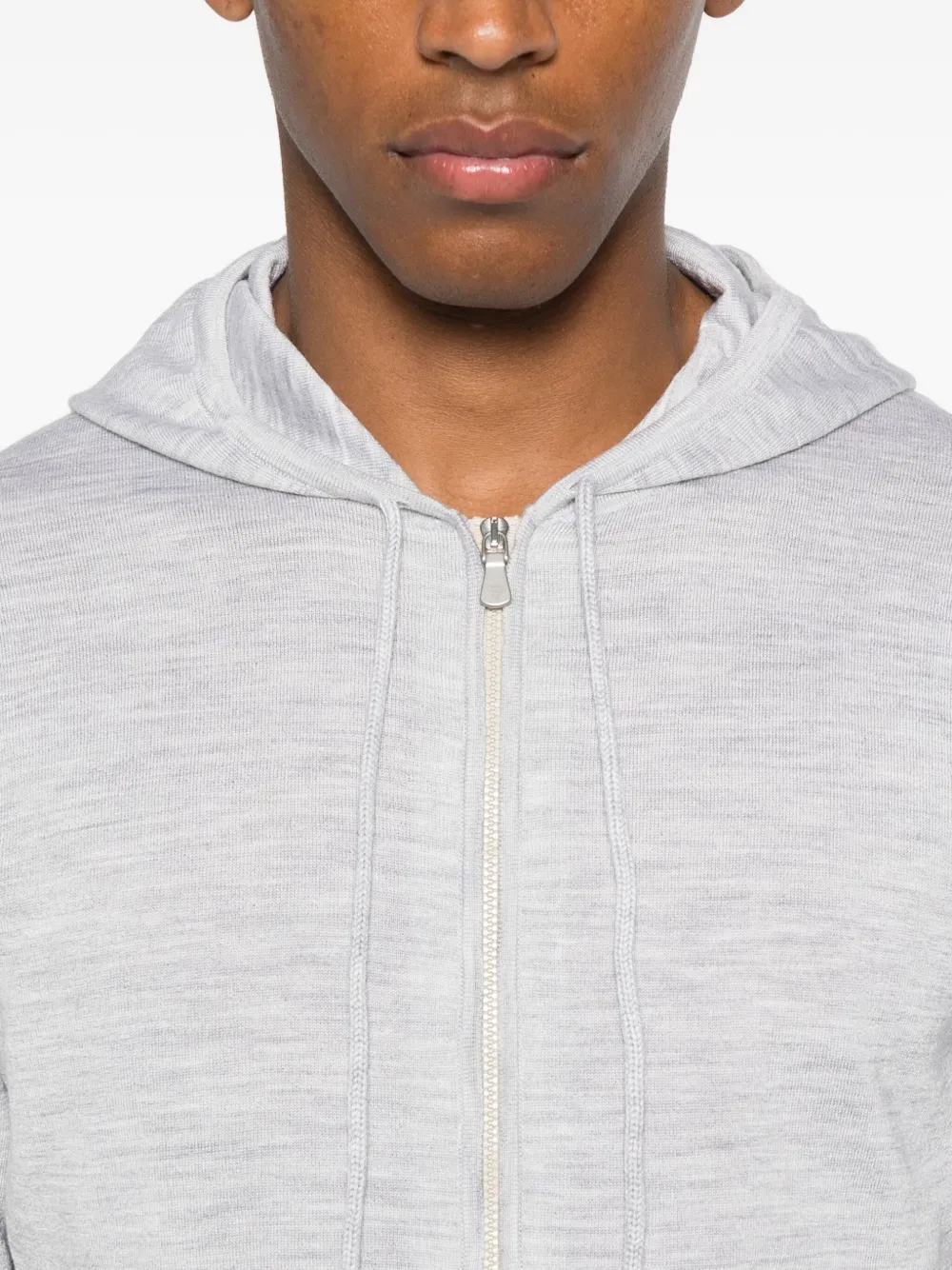 Eleventy hooded zip-up sweater Grijs