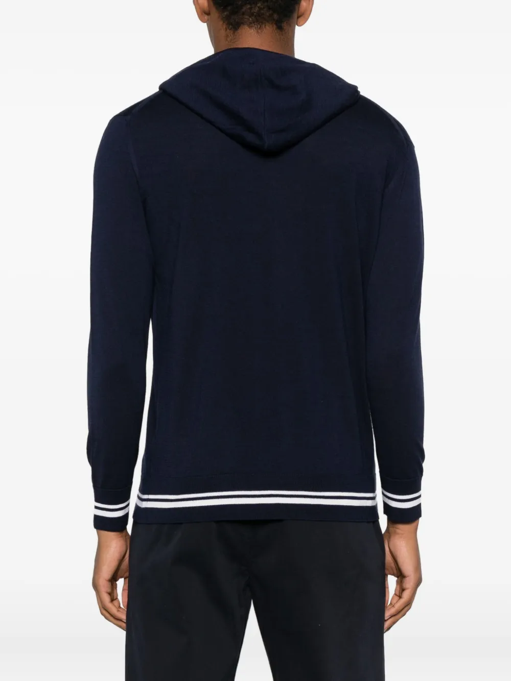 Eleventy Trui met capuchon en rits Blauw