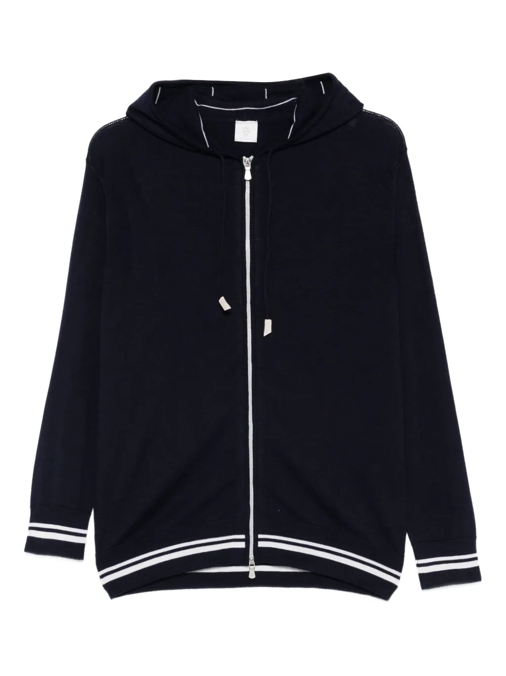 Eleventy Trui met capuchon en rits Blauw