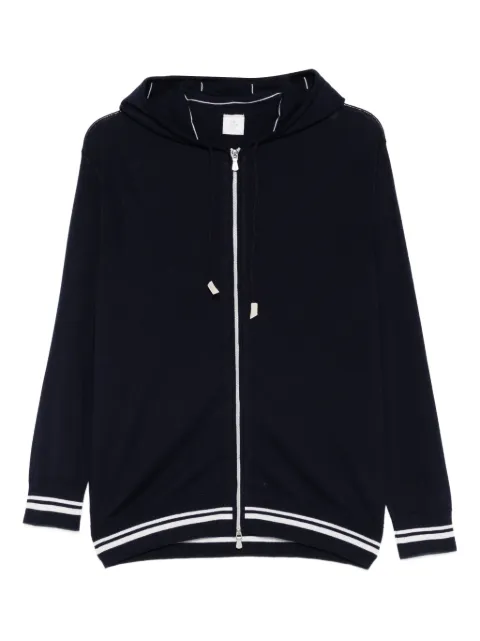Eleventy hooded zip-front sweater