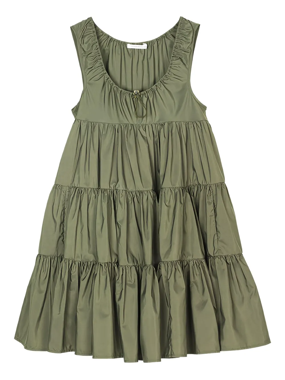 Cecilie Bahnsen Aino tiered mini dress Groen