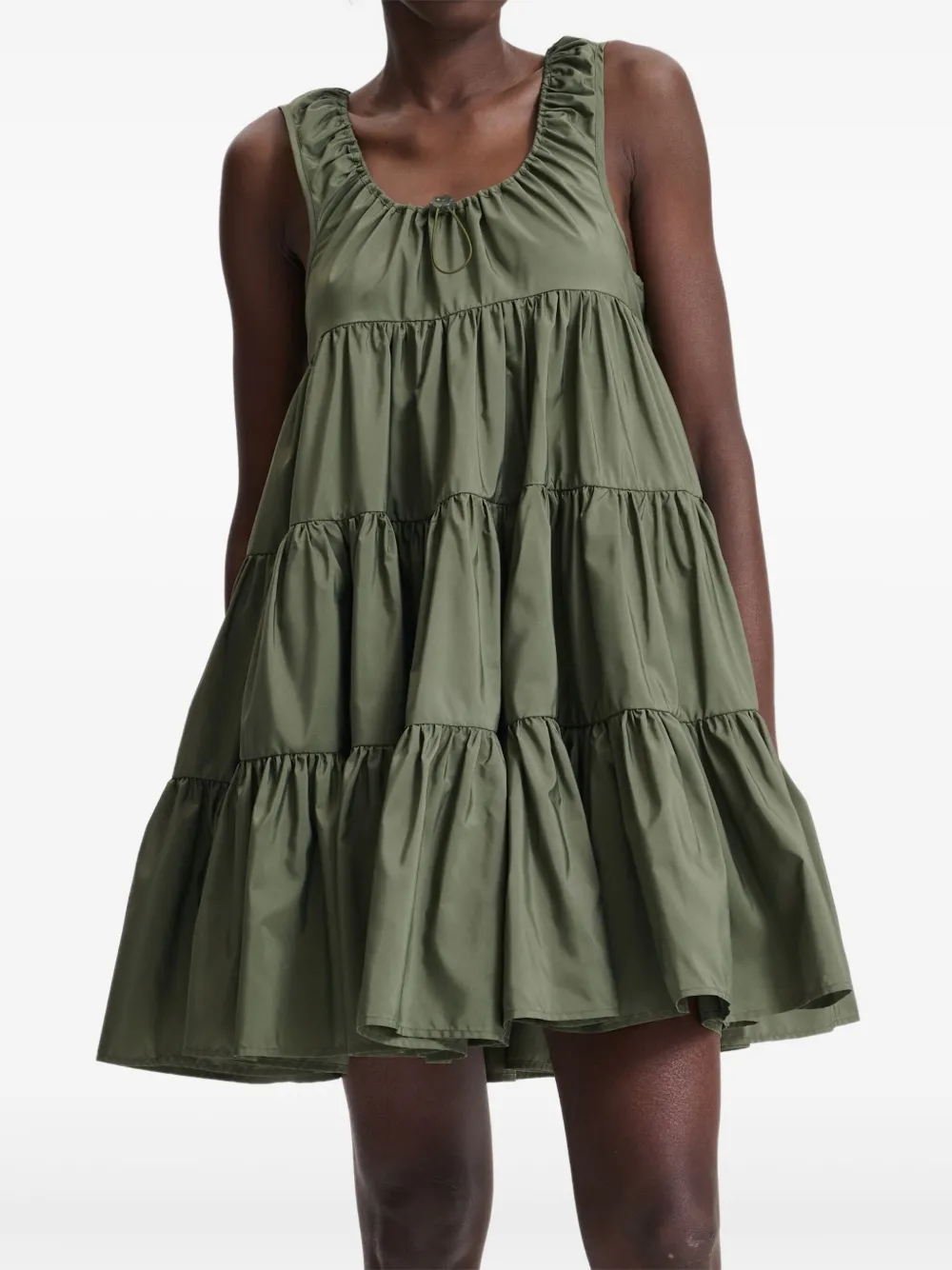 Cecilie Bahnsen Aino tiered mini dress Groen