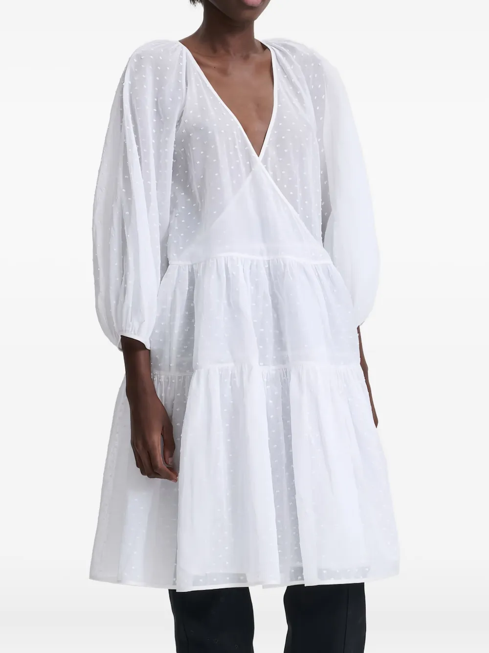 Cecilie Bahnsen Mirabelle wrap-effect dress Wit