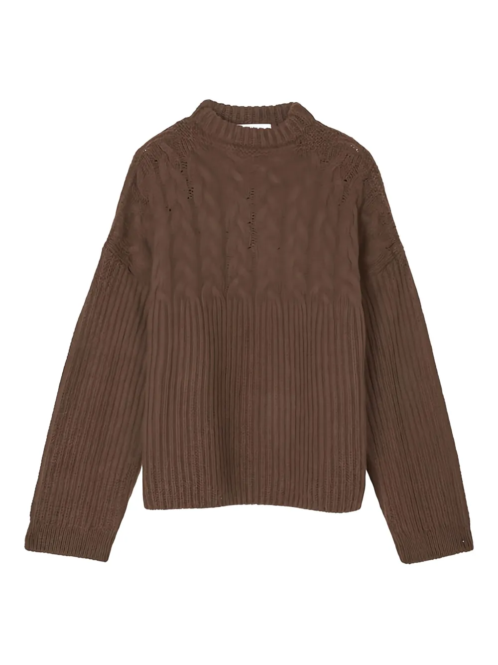 Cecilie Bahnsen cable-knit ribbed sweater Bruin