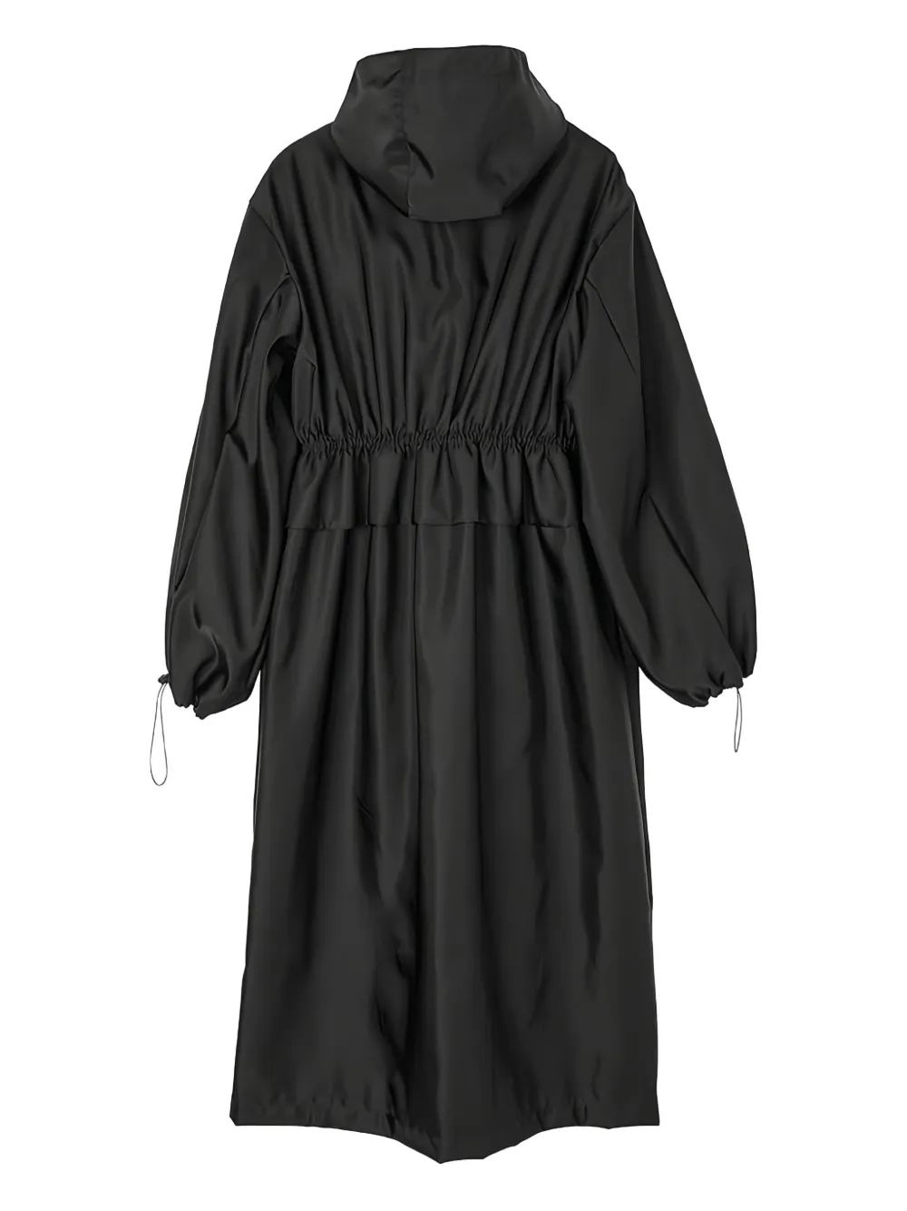 Cecilie Bahnsen hooded drawstring parka coat Zwart