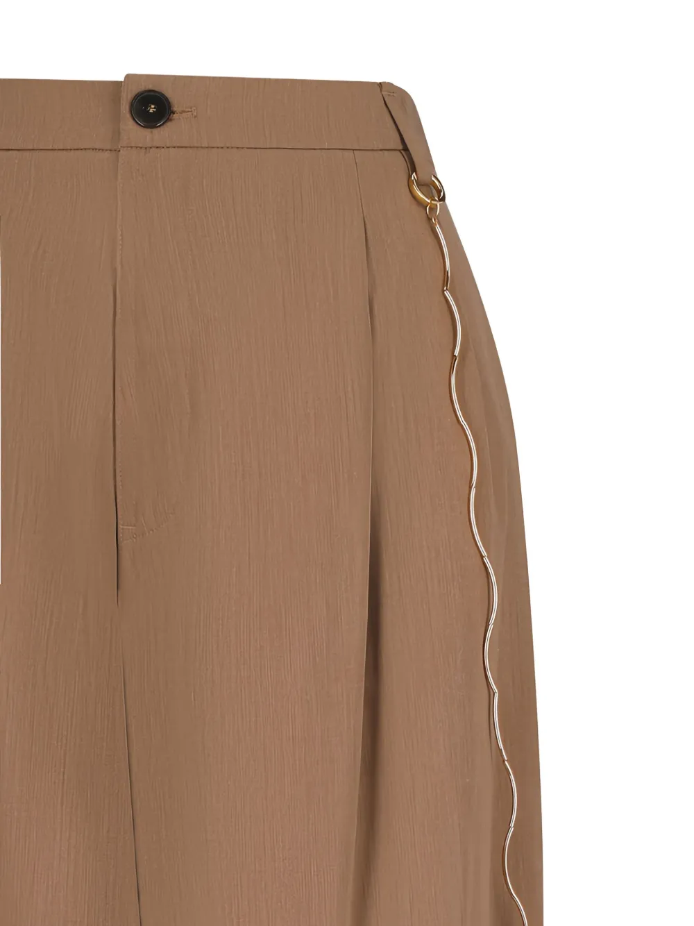 DARKPARK chain-embellished pleated trousers Bruin