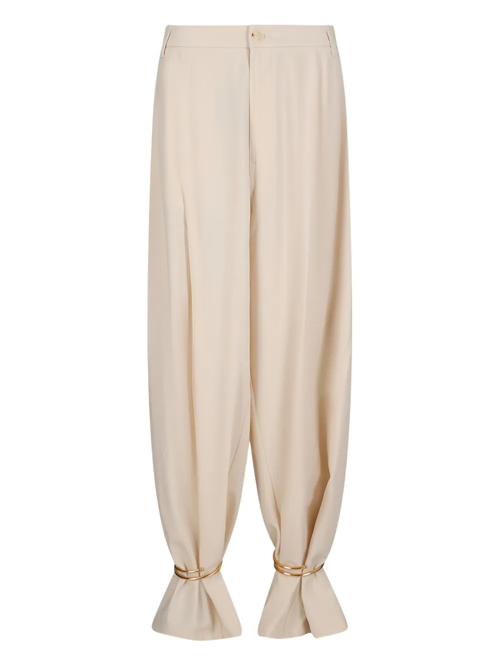 pleated ring-detail trousers