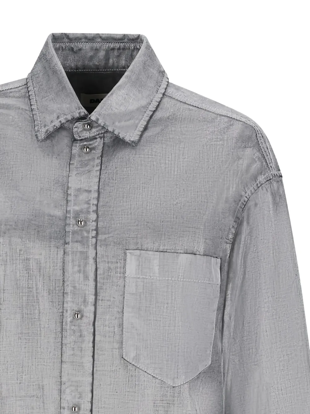 Darkpark Denim-effect Collared Shirt In Gray