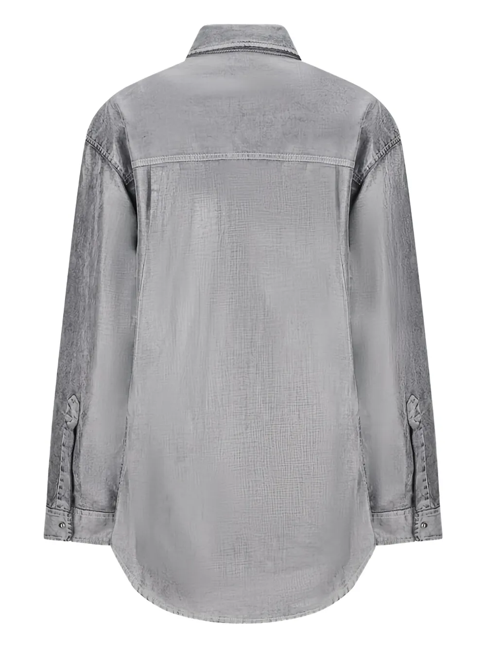 Darkpark Denim-effect Collared Shirt In Gray