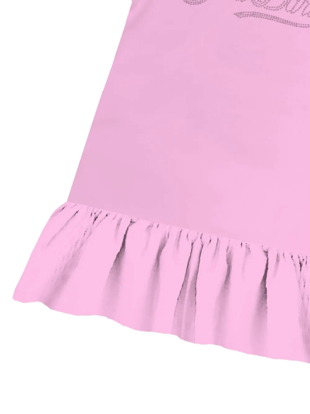 Mc2 Saint Barth Rhinestone-embellishment Ruffle-hem Dress In Pink