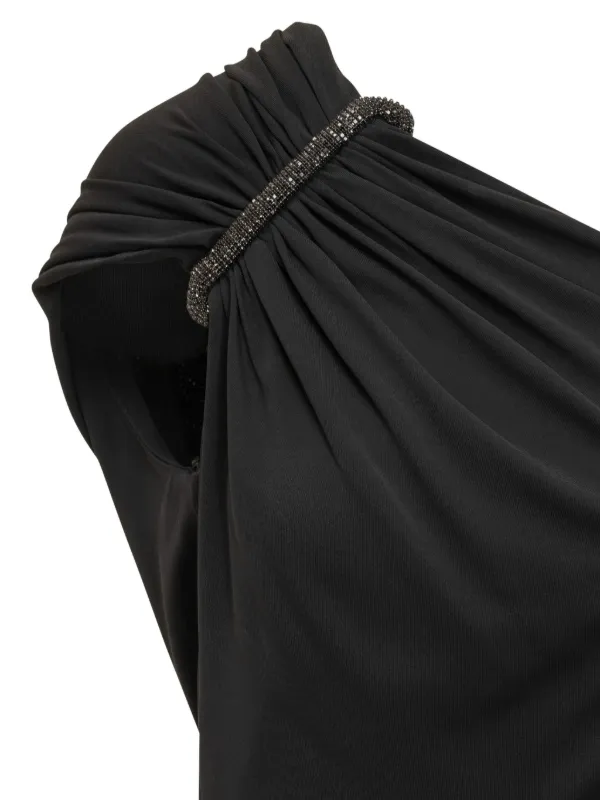 tom ford one shoulder dress Tom Ford Women's One-Shoulder Silk Satin Drape Gown - Crimson