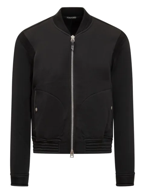 TOM FORD ribbed-panel zip-front bomber jacket