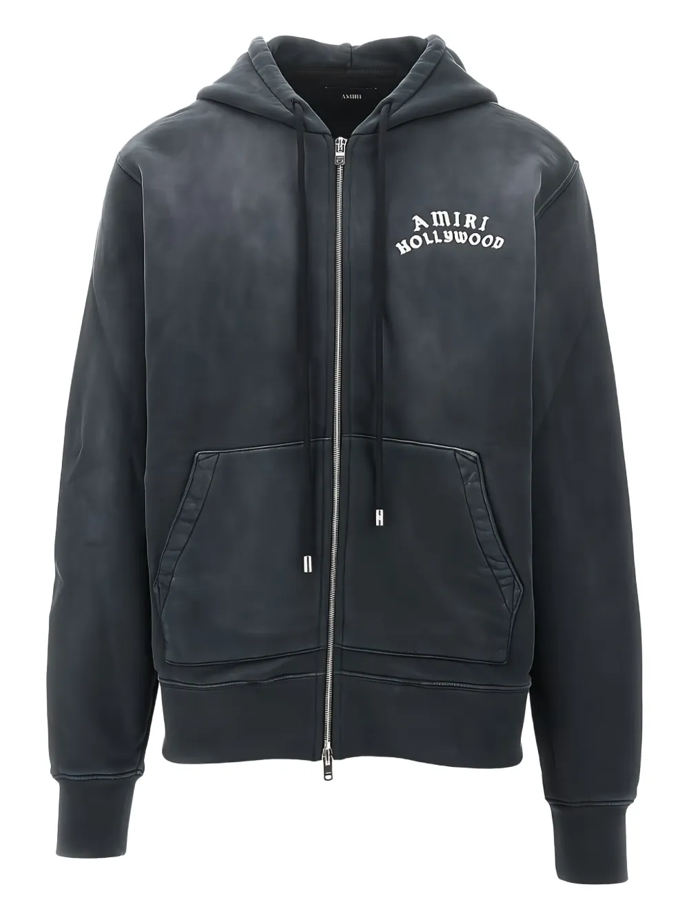 AMIRI logo-embroidered zip-up hoodie Zwart