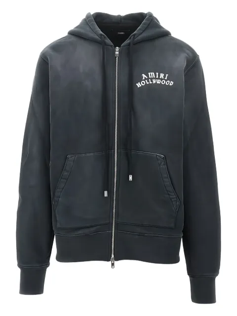 AMIRI logo-embroidered zip-up hoodie
