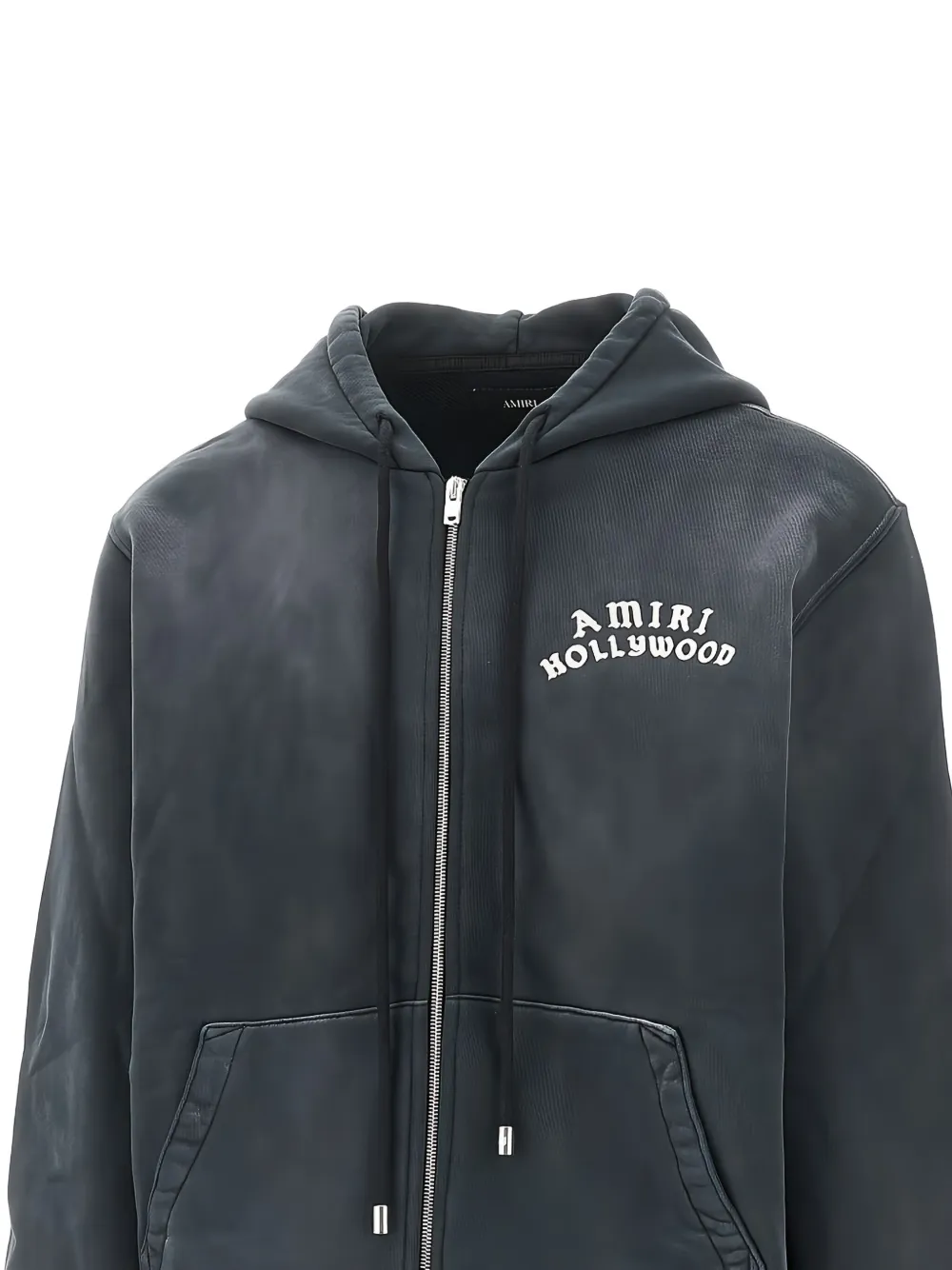 AMIRI logo-embroidered zip-up hoodie Zwart