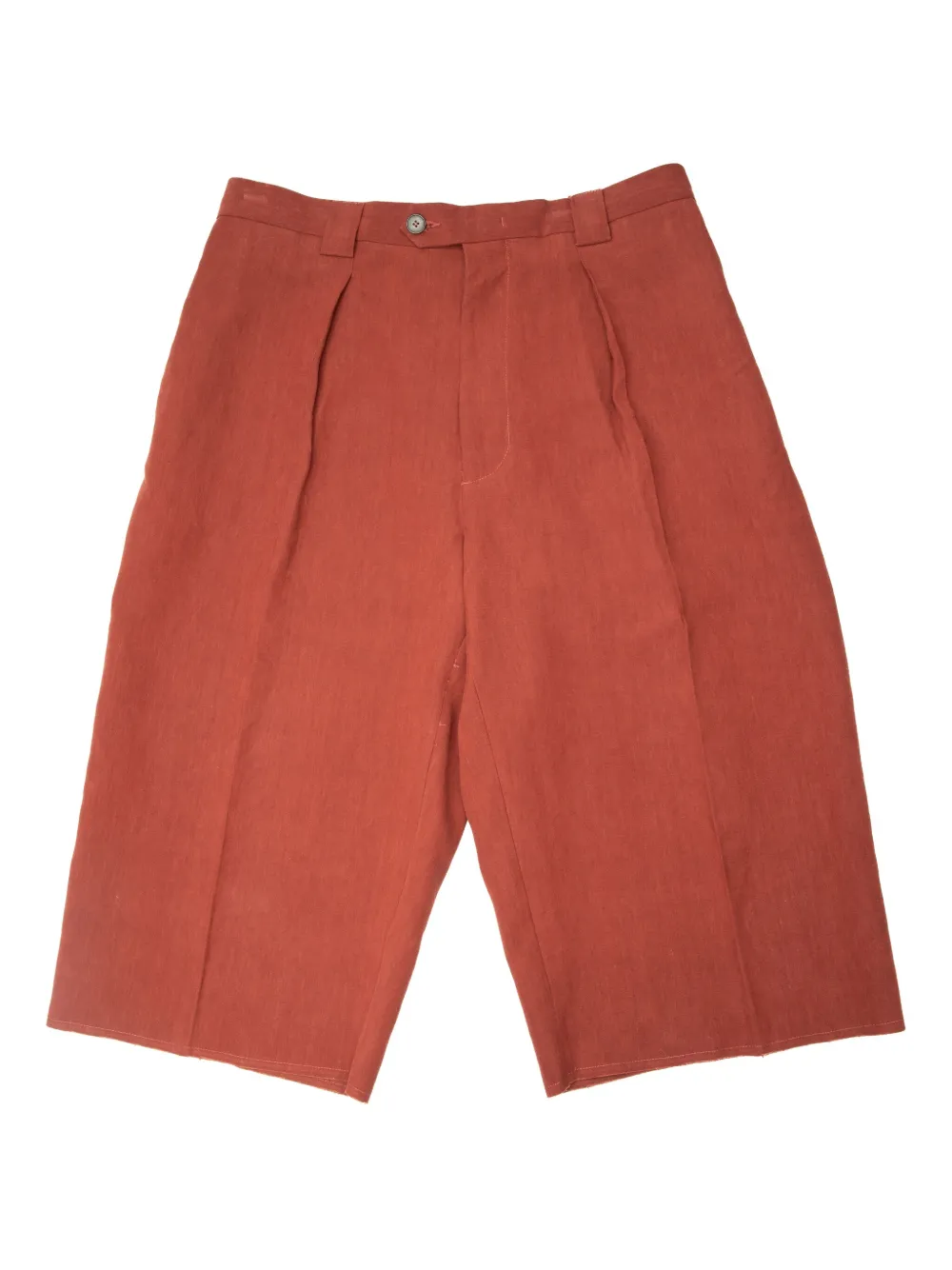 pleated frayed shorts