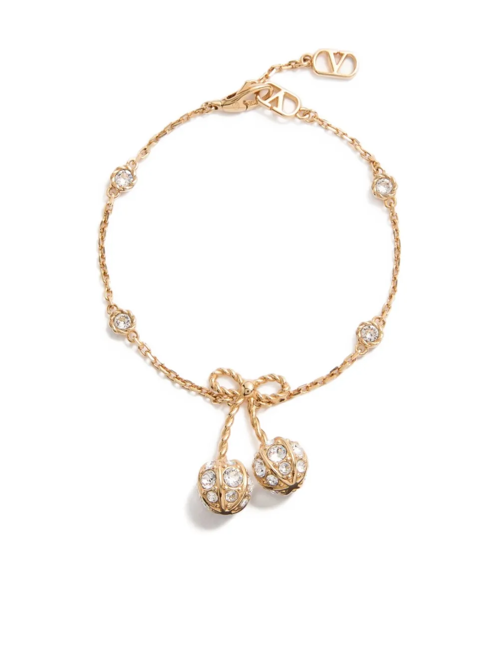 Valentino Garavani Cherrific crystal-embellished bracelet | Gold | Image 1