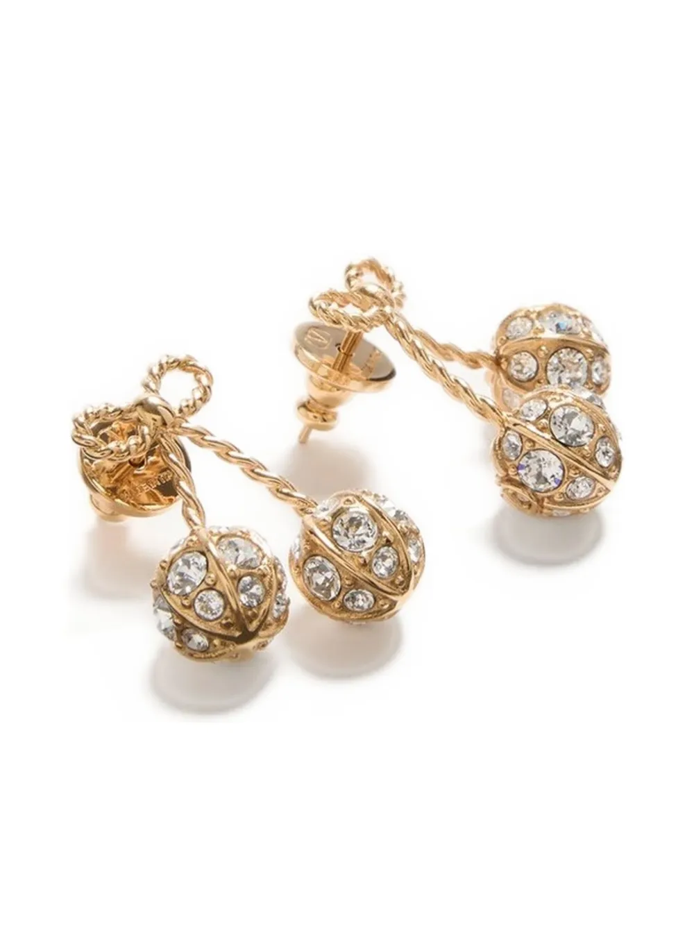 Valentino Garavani Brass Earrings【関税・送料込】 Valentino Garavani Cherryfic crystal-embellished Earrings