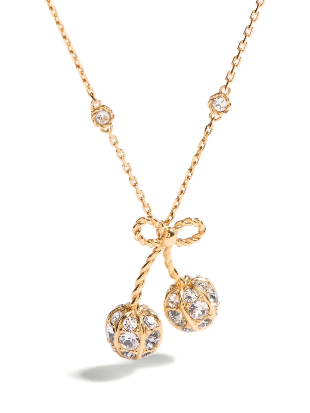 Valentino Cherrifyc Metal Necklace With Swarovski Crystals In Gold