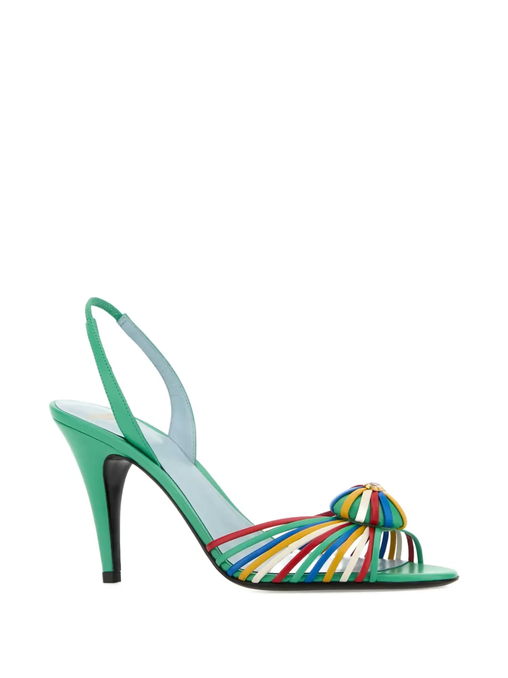 Valentino Garavani 85mm Royal leather slingback sandals Green