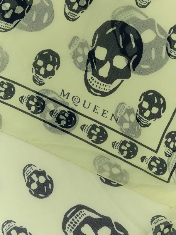Alexander McQueen skull-print Silk Scarf | Green | FARFETCH
