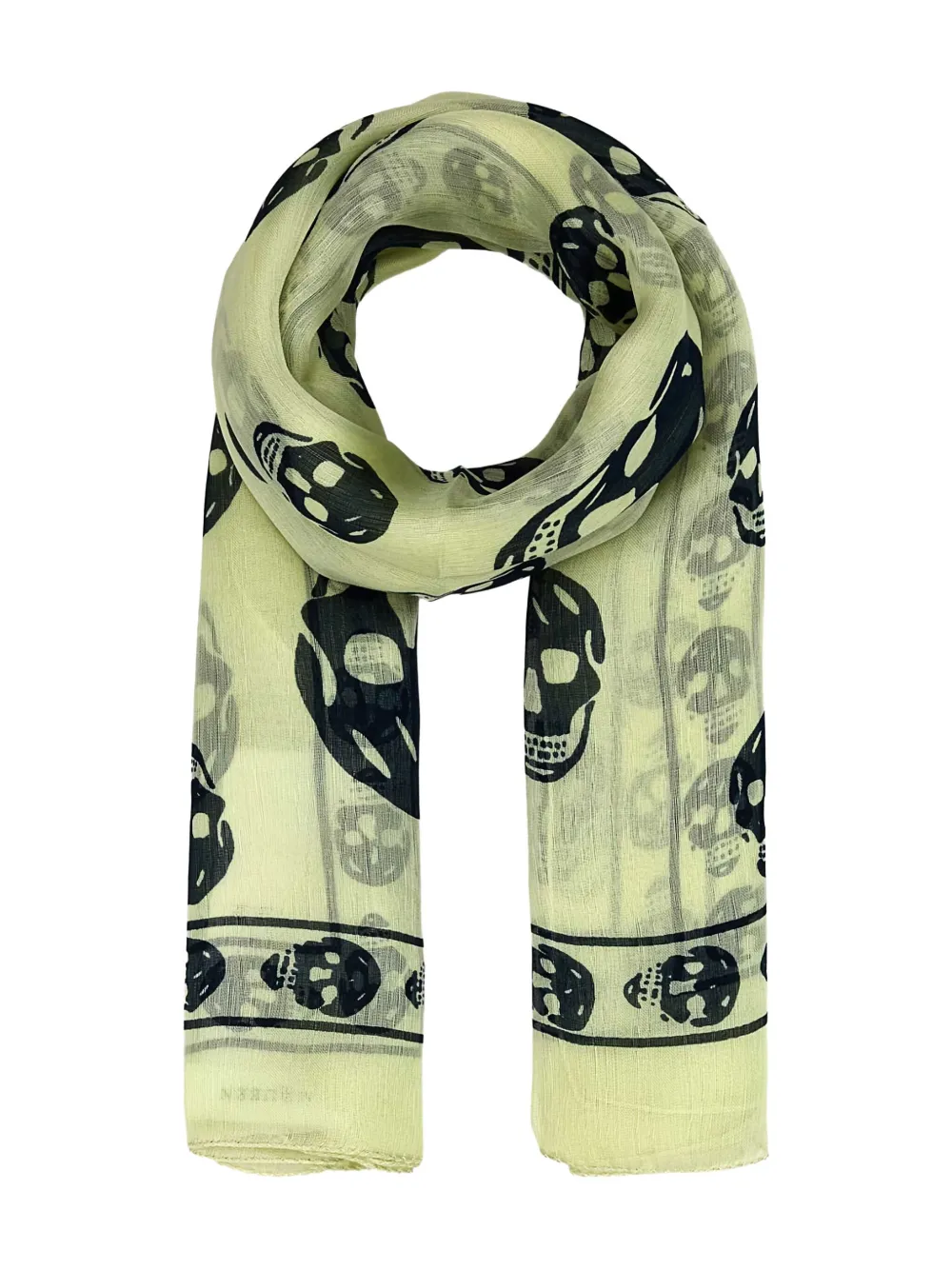 Alexander McQueen Sjaal met doodskopprint Groen