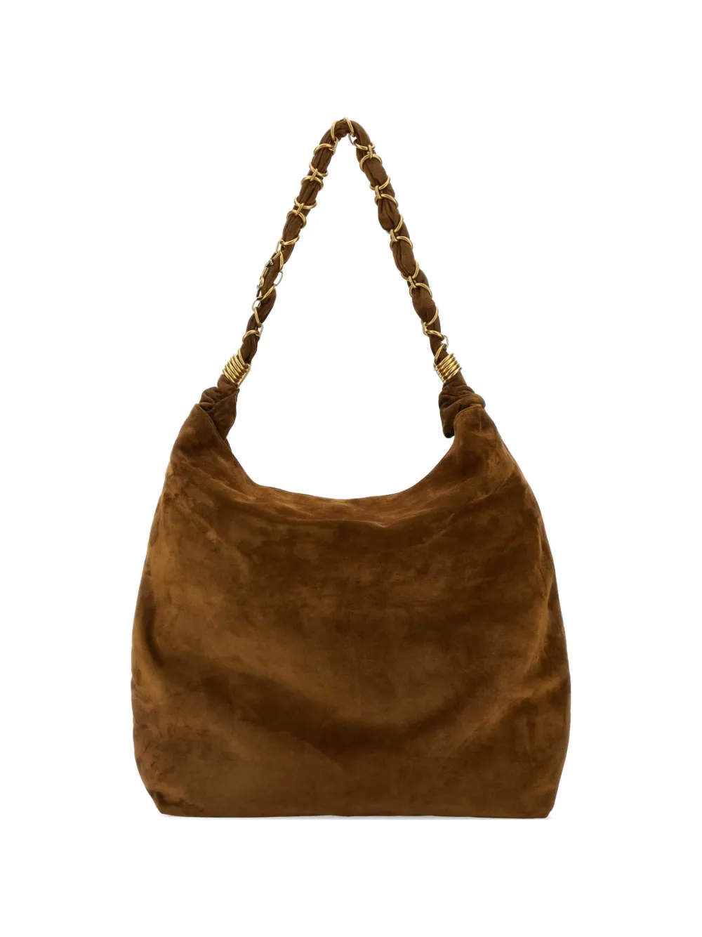 Saint Laurent Amalia Schultertasche mit Flechtriemen - Braun
