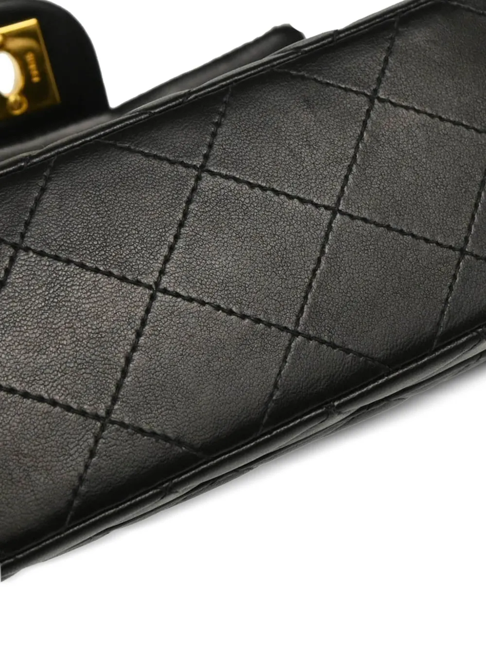 Pre-owned Chanel 1998 Mini Classic Square Flap Shoulder Bag In Black