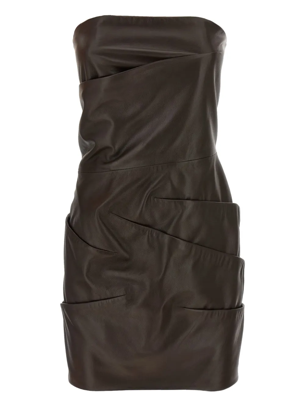The Attico draped-details mini dress Bruin