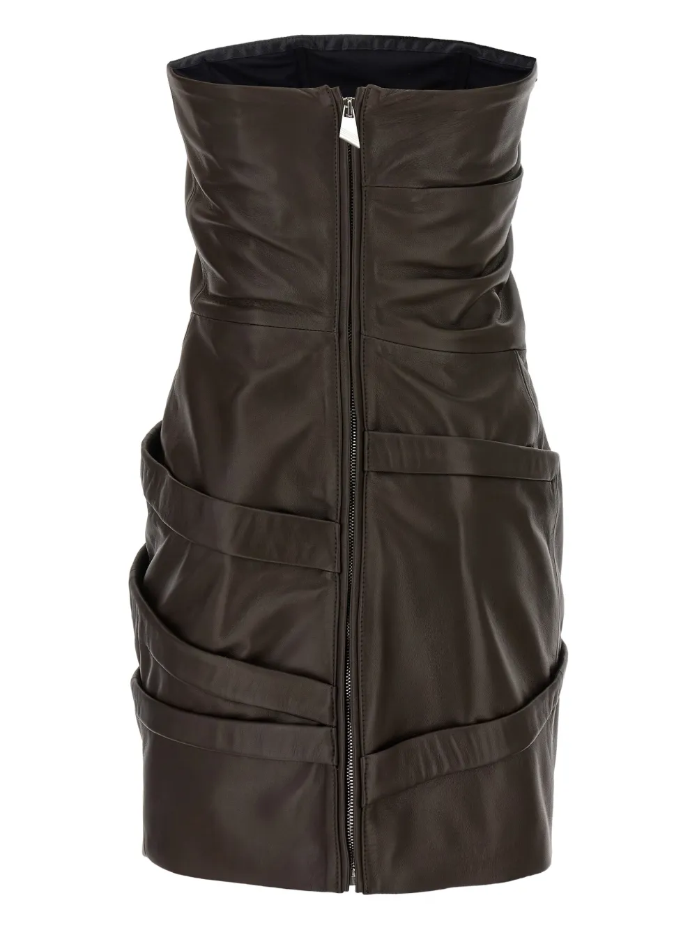 The Attico Mini-jurk met gedrapeerde details Bruin