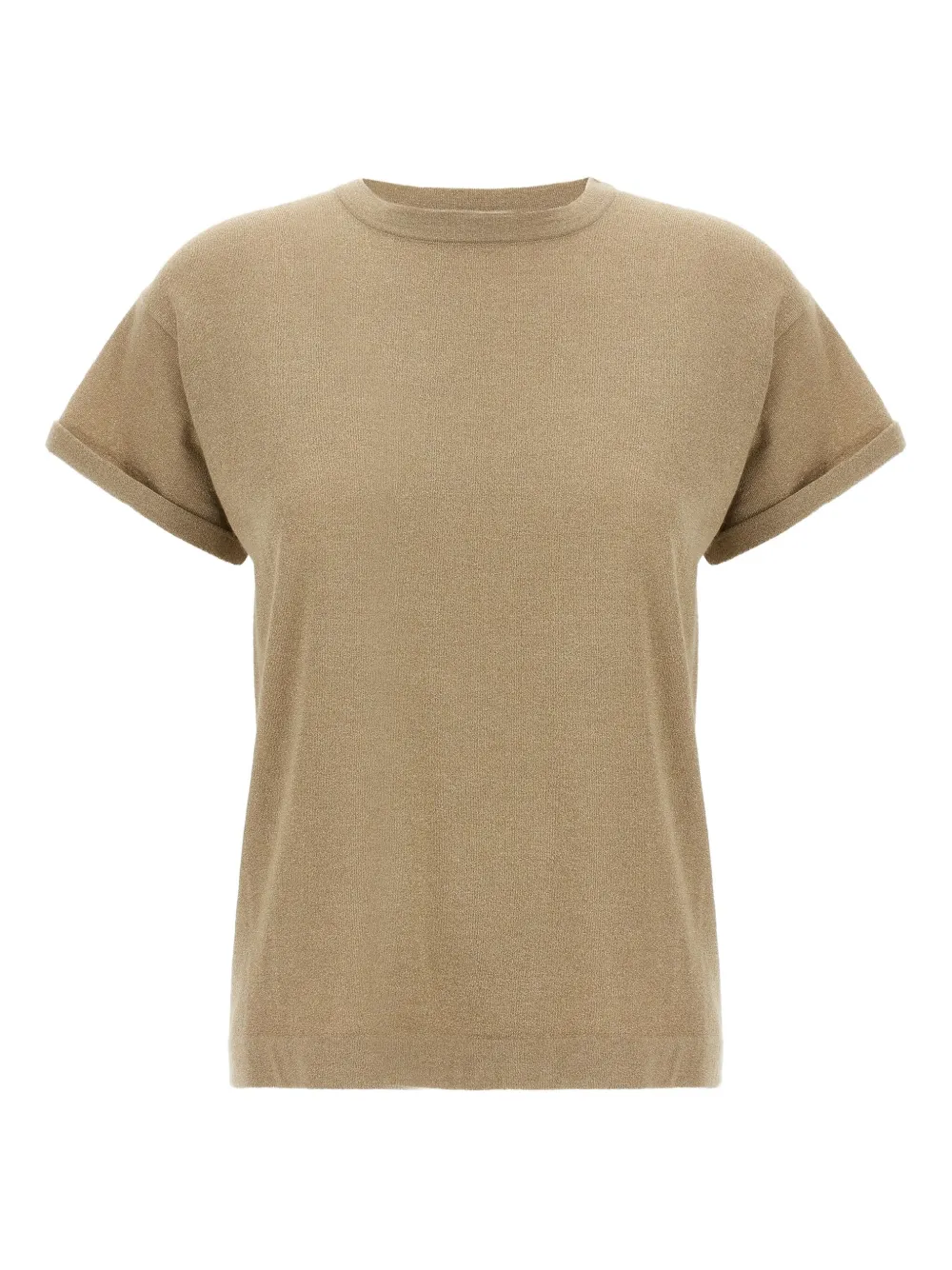 Brunello Cucinelli lamé short-sleeve T-shirt Beige