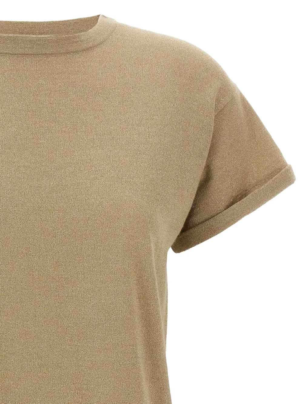 Brunello Cucinelli lamé short-sleeve T-shirt Beige