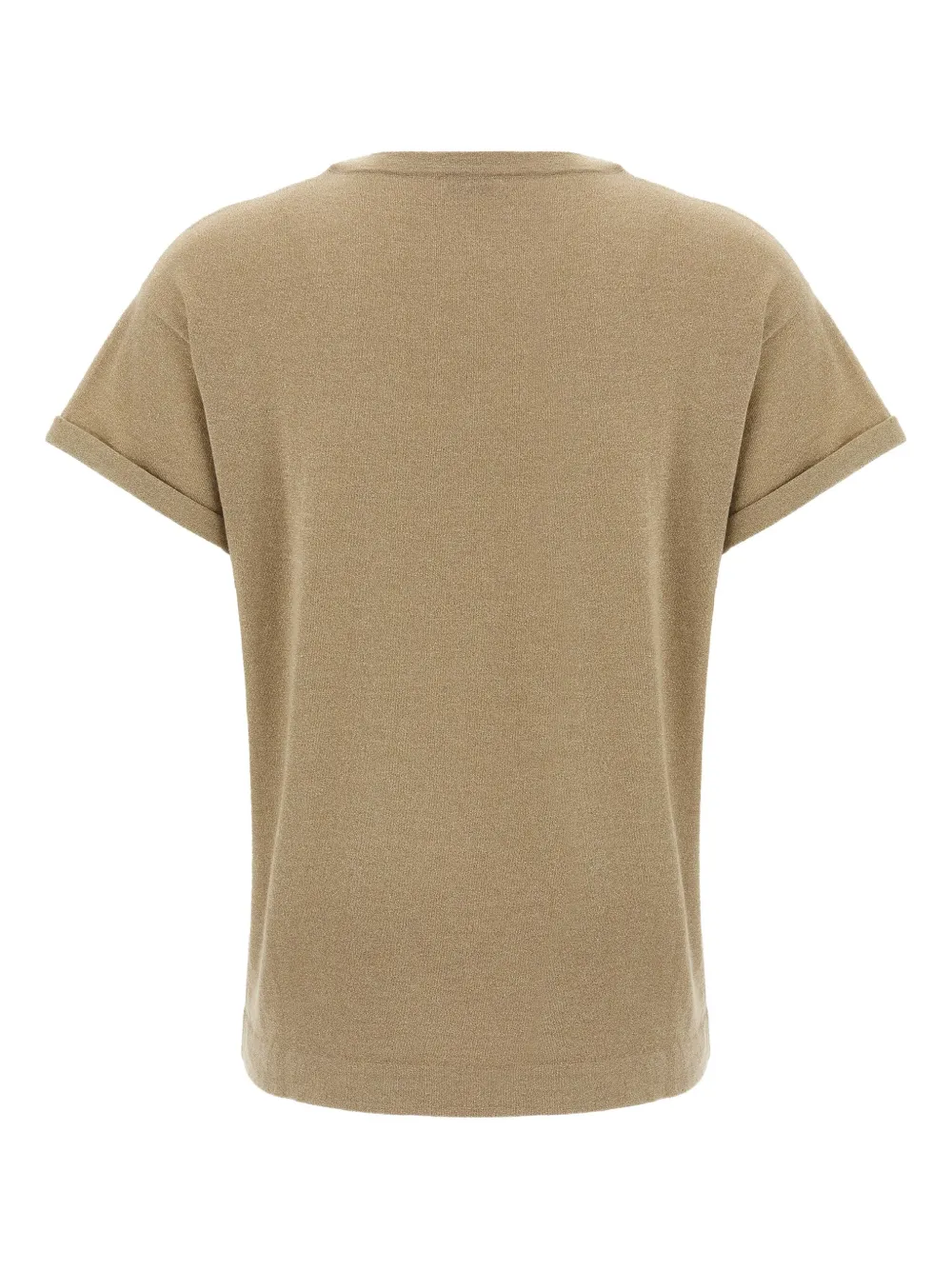 Brunello Cucinelli lamé short-sleeve T-shirt Beige