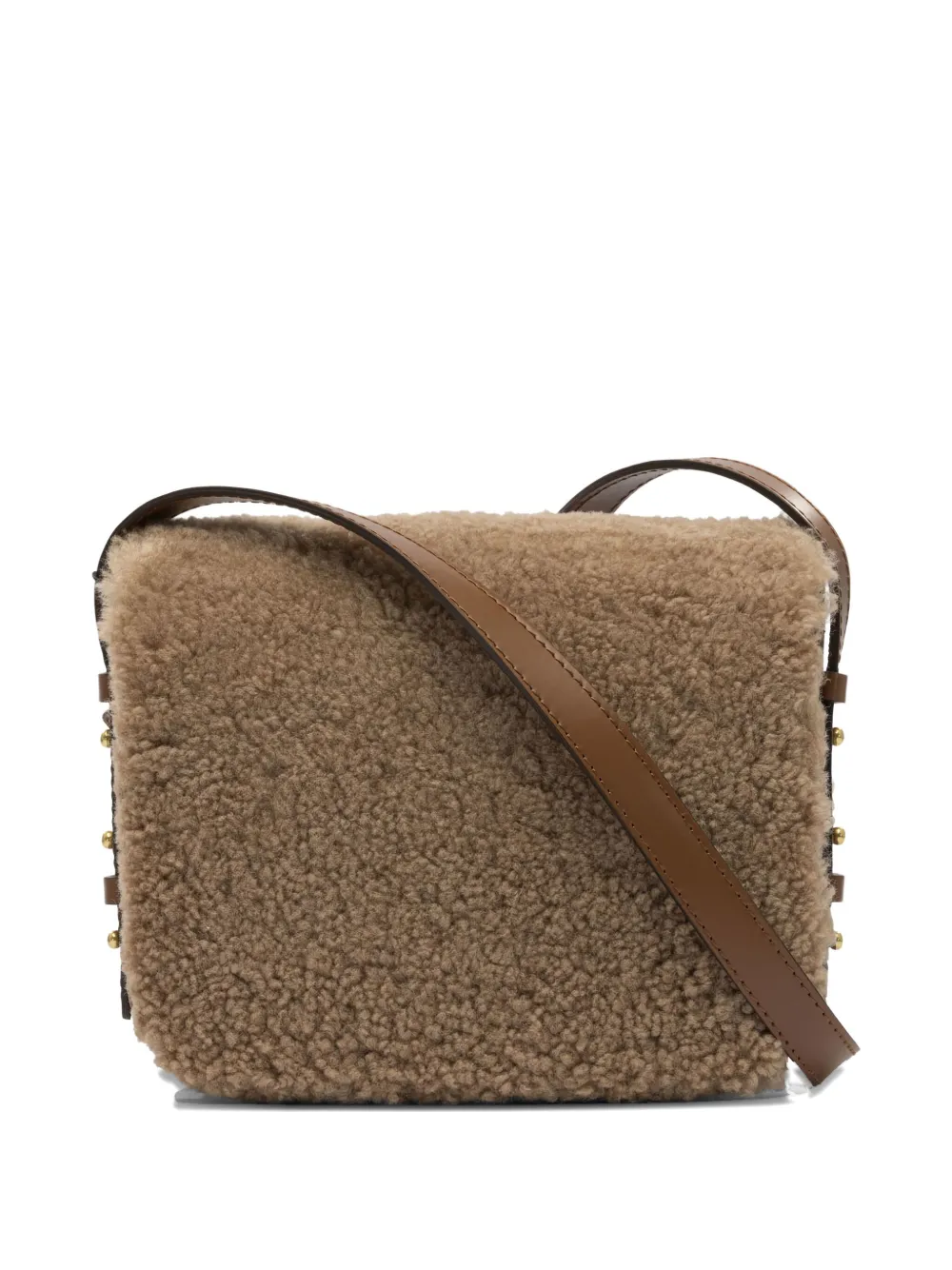 Soeur Belissima shearling flap shoulder bag - Bruin