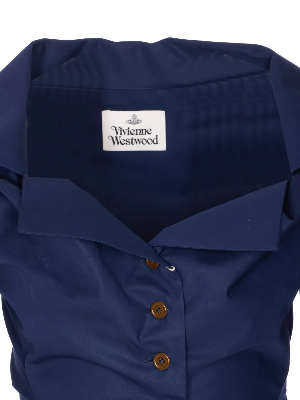 Vivienne Westwood Blouse met asymmetrische knoop Blauw