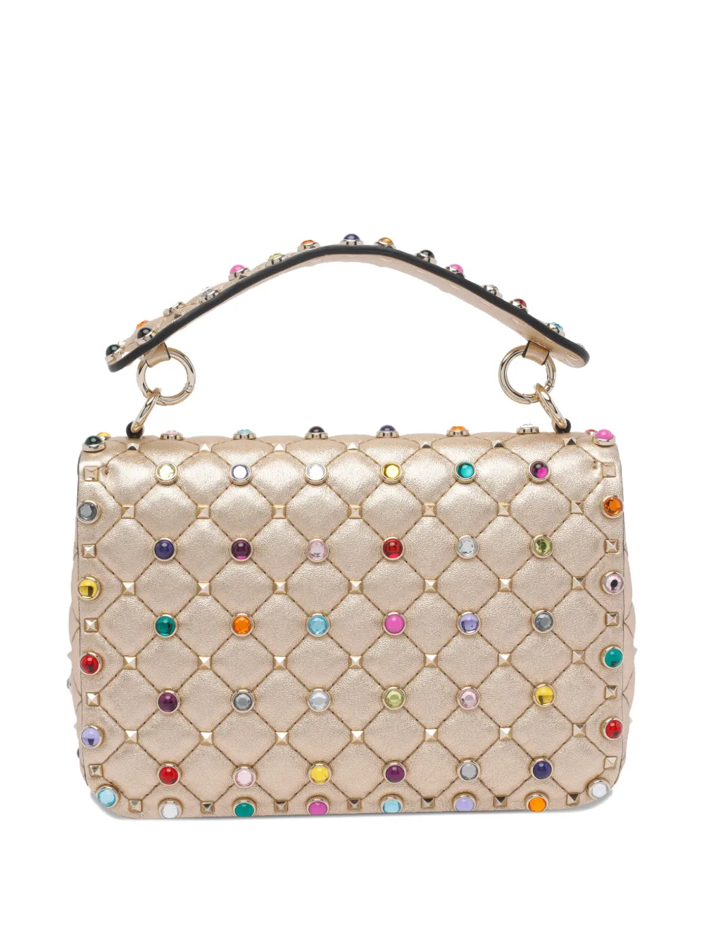 Valentino Garavani quilted laminated leather Rockstud tote bag Goud