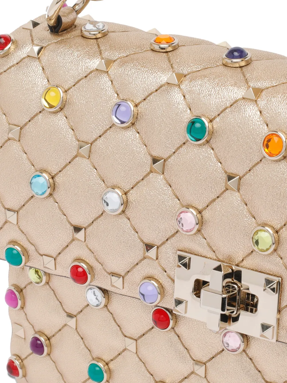 Valentino Garavani quilted laminated leather Rockstud tote bag Goud