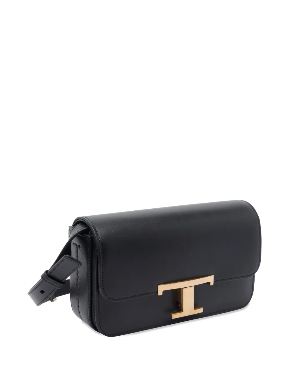 Tod's Kalfsleren crossbodytas met T-logo Zwart