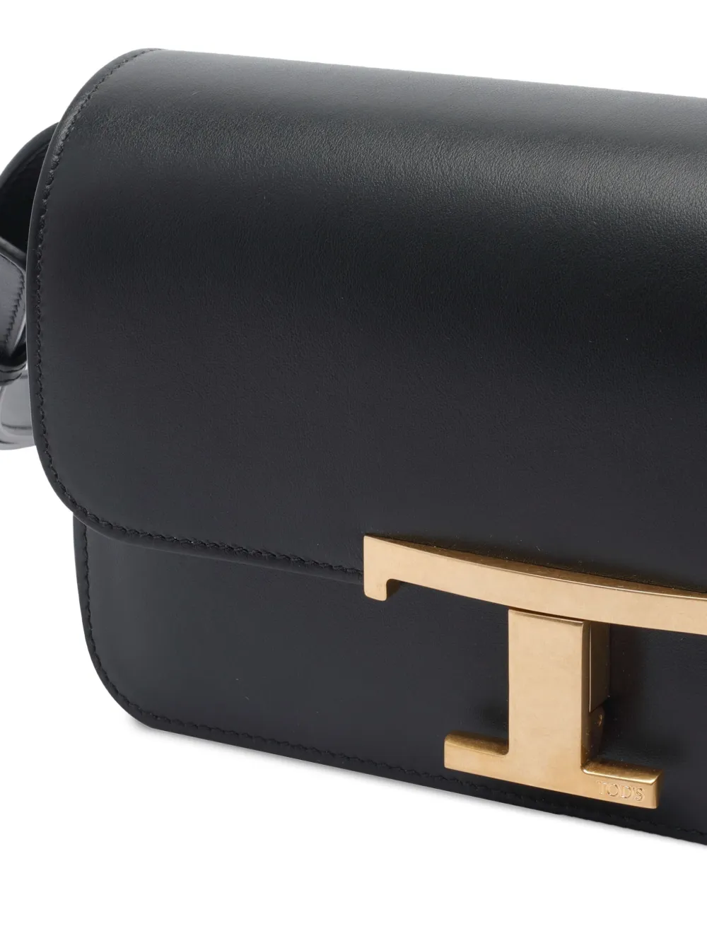 Tod's Kalfsleren crossbodytas met T-logo Zwart