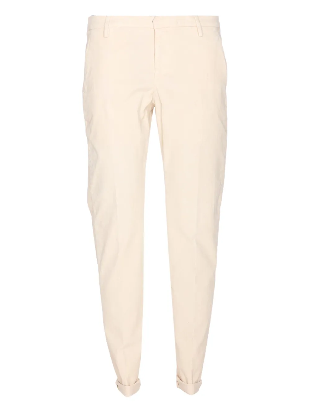 DONDUP Ribfluwelen broek met knoopsluiting Beige