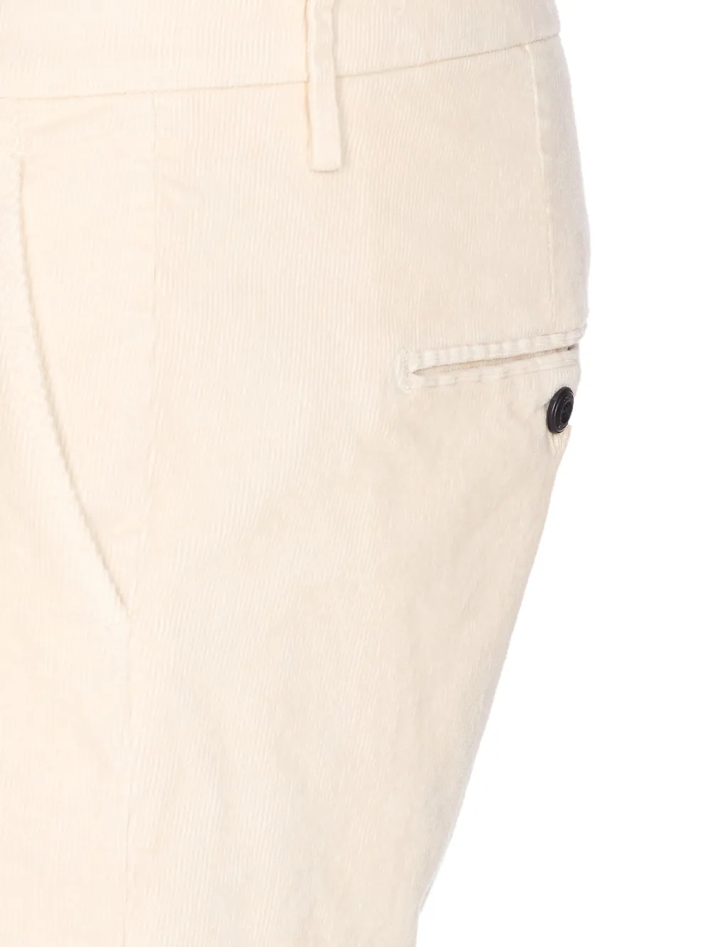 DONDUP Ribfluwelen broek met knoopsluiting Beige