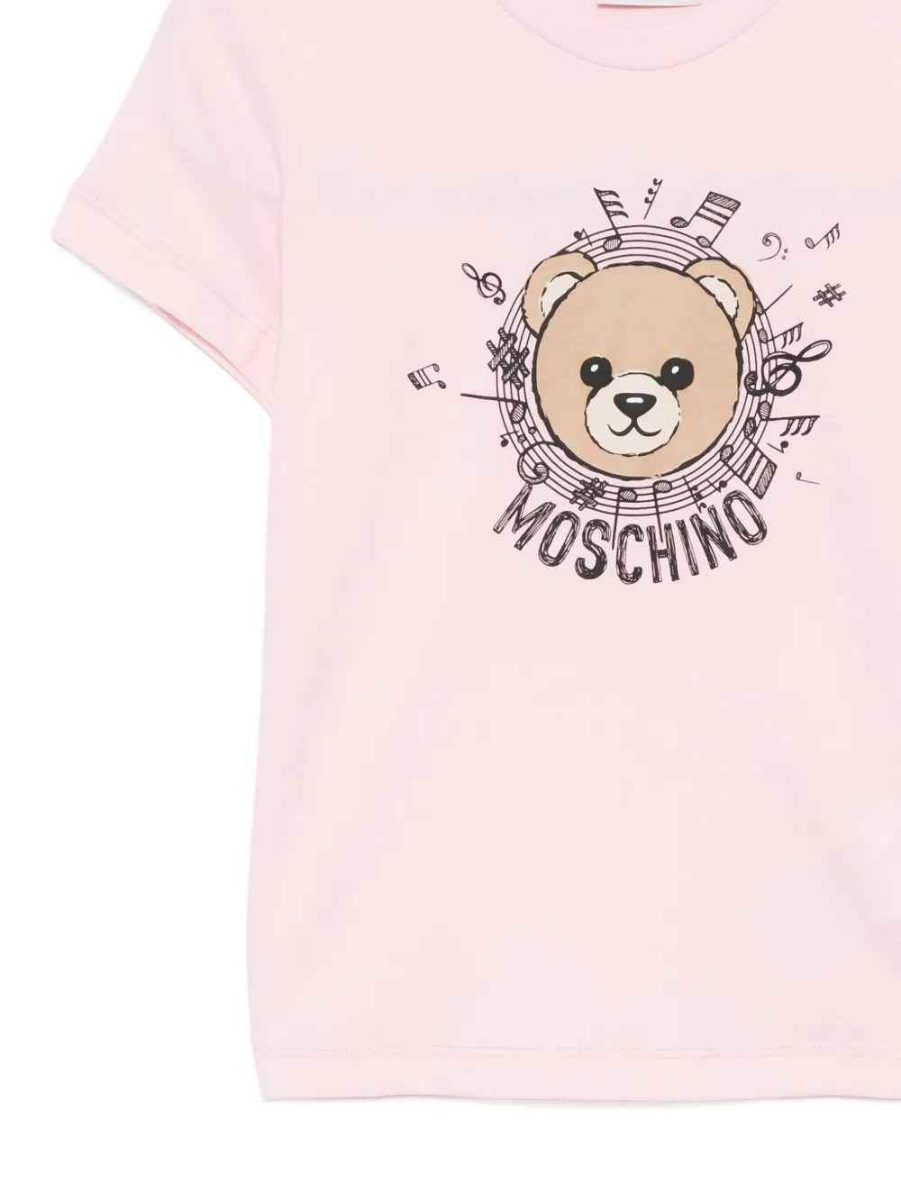 Moschino Kids Katoenen T-shirt met logoprint Roze