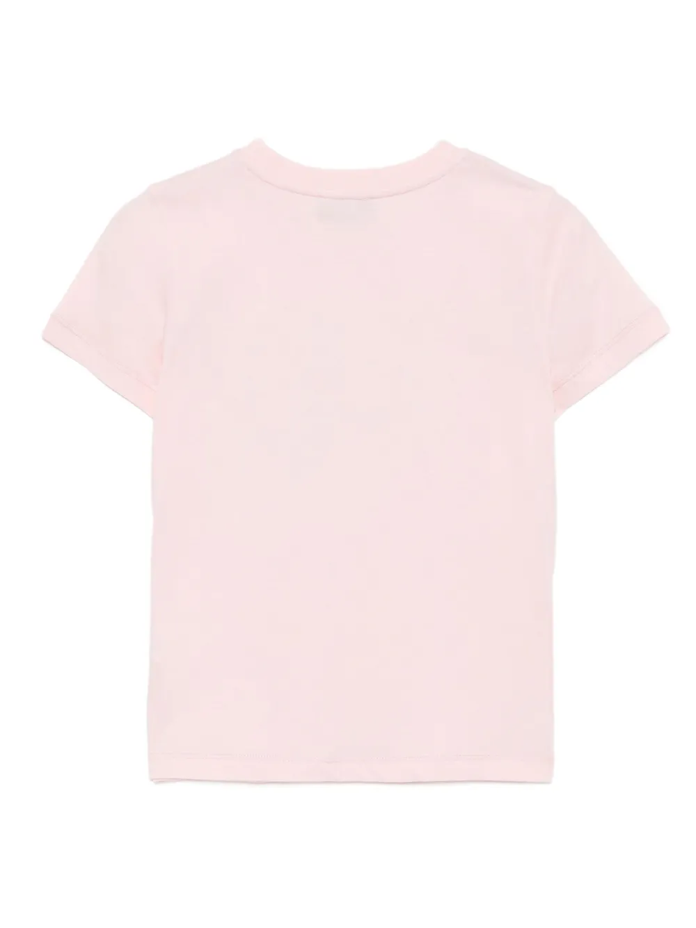 Moschino Kids Katoenen T-shirt met logoprint Roze