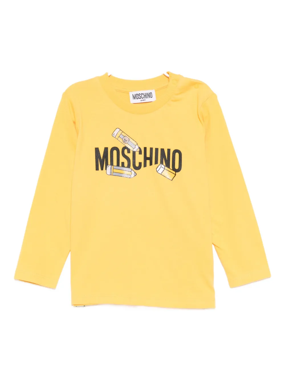 Moschino Logo-print Cotton T-shirt In Yellow
