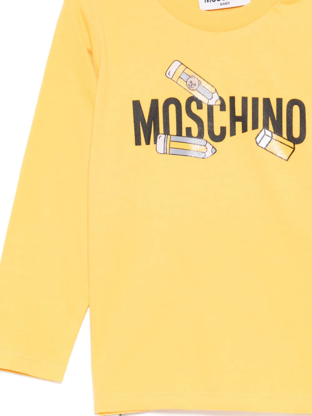 Moschino Logo-print Cotton T-shirt In Yellow