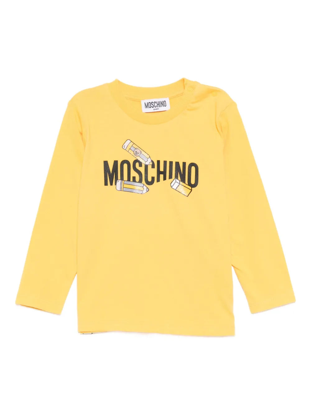 Moschino Kids logo-print cotton T-shirt | Yellow | Image 1