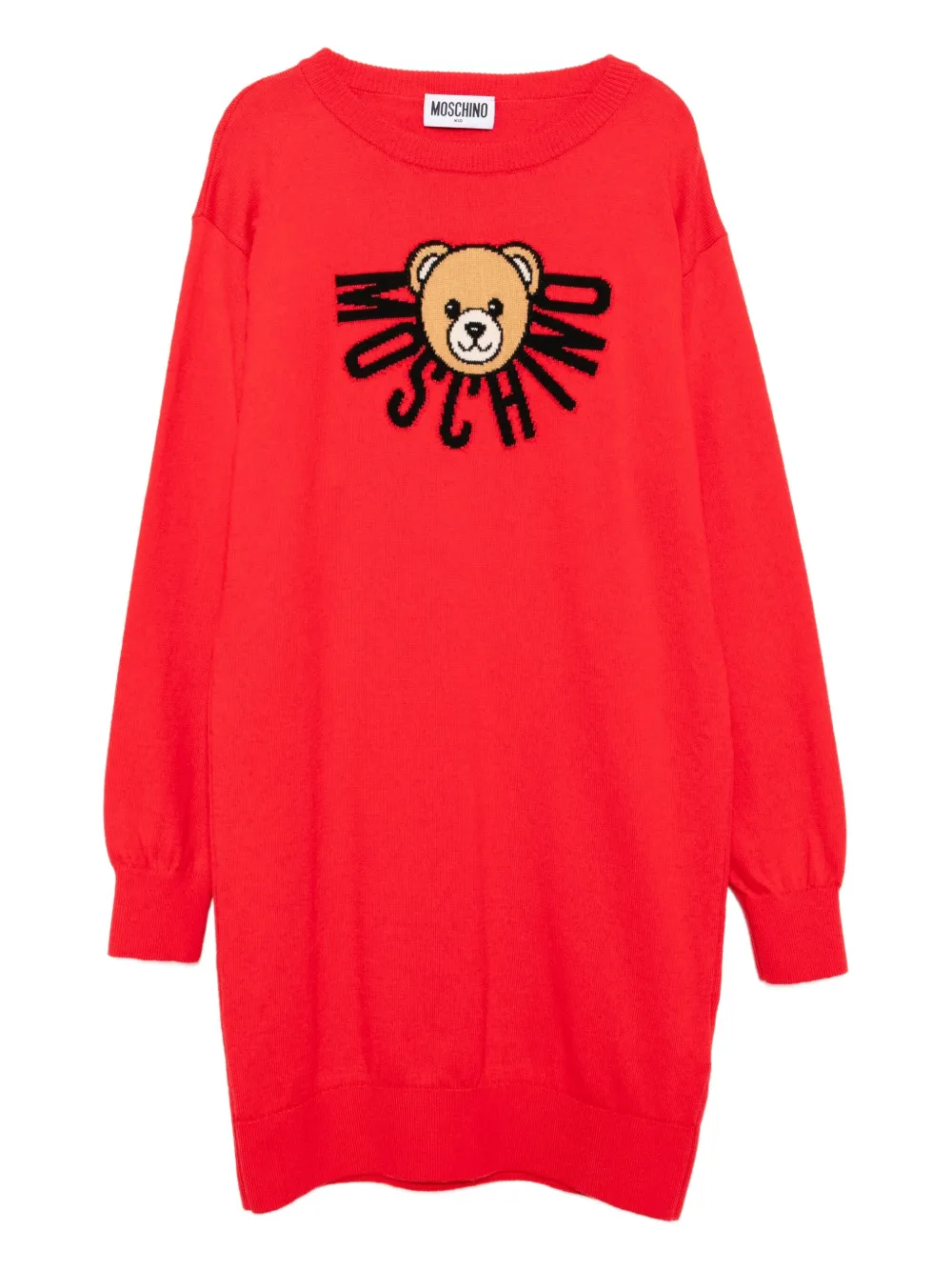 Moschino Kids Jurk met logo Rood