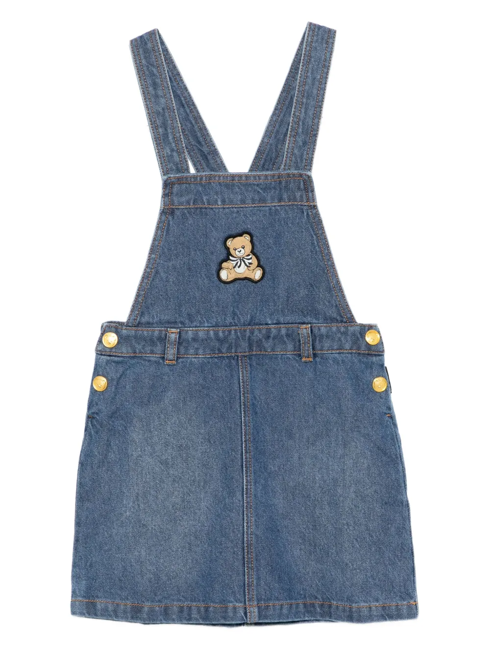 Moschino Kids Latzhose mit Teddy-Stickerei | Blau | Image 1