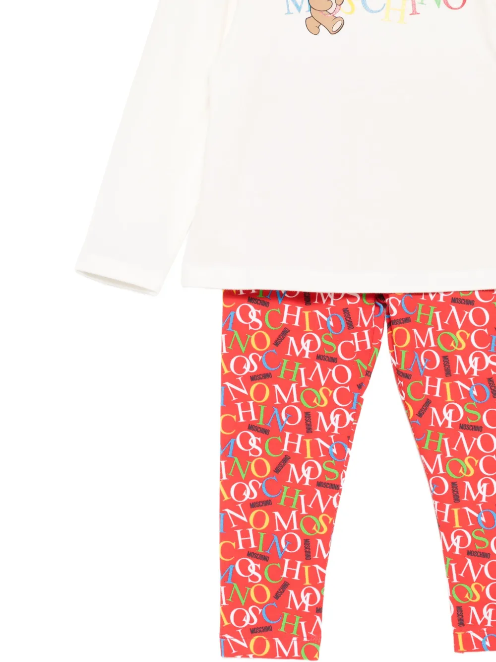 Moschino Kids Broekset met logo Rood