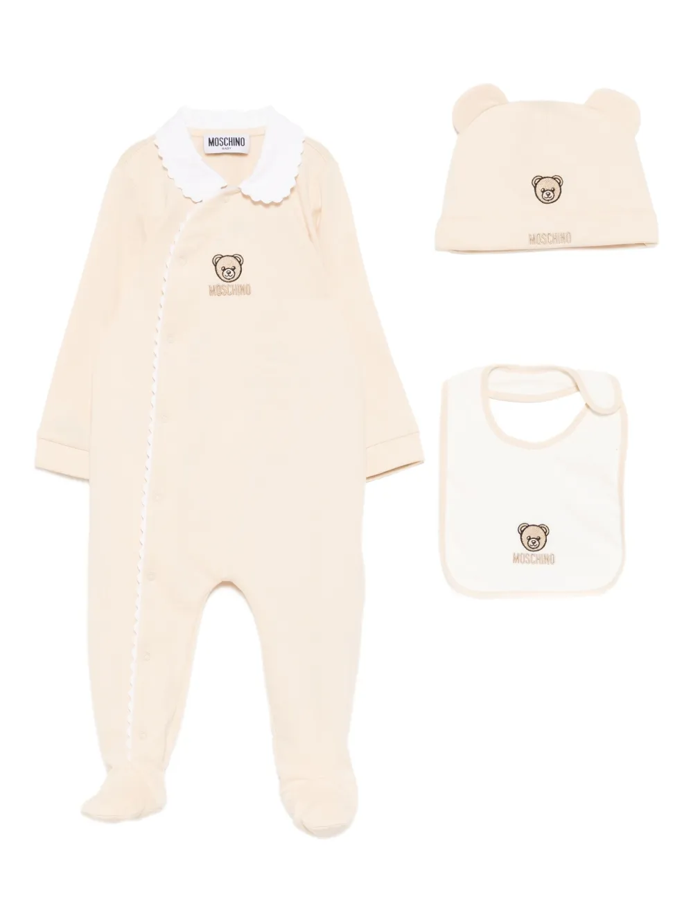 Moschino Kids Strampler-Set mit Teddy-Print - Nude
